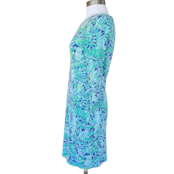 Lilly Pulitzer Marlowe Mini Shift Dress Koala of the Wild Poolside Blue XS - Picture 5 of 12